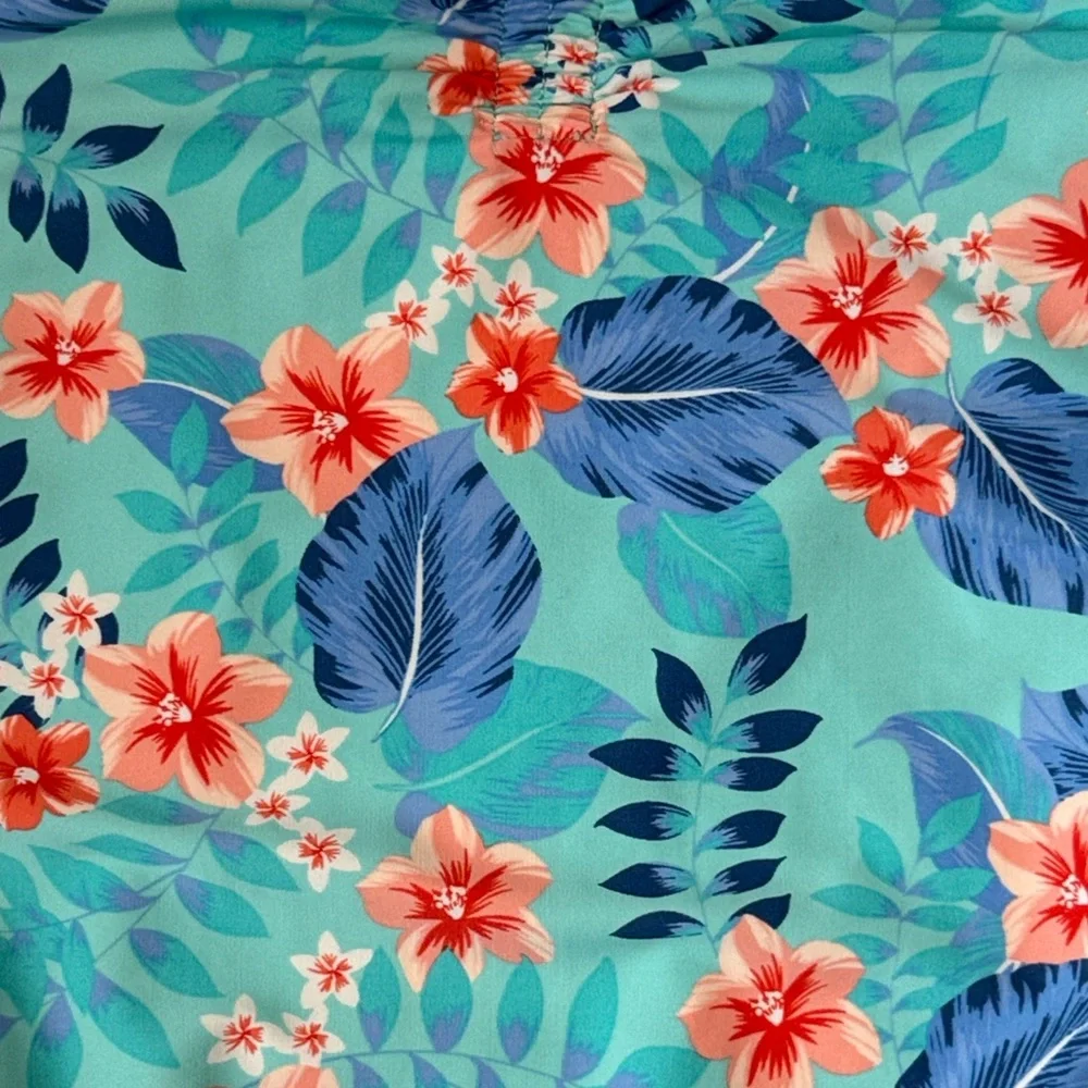Children’s Place Hawaiian swimsuit girls small hibiscus tropical beach summer